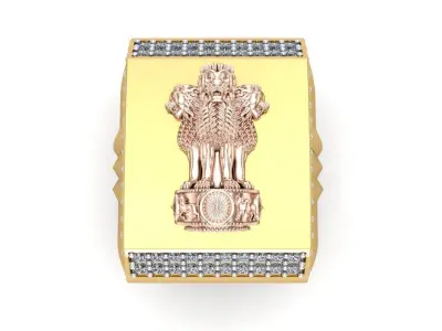 The INDIA Ashoka Ring for Man 3D print model