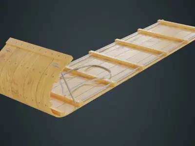 Sled 3A Low-poly 3D model