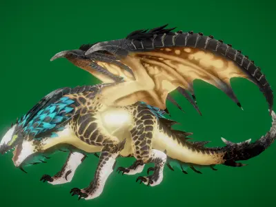  Lizard Dragon  Low-poly 3D model