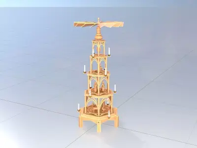 Christmas pyramid version 1 without animation Low-poly 3D model