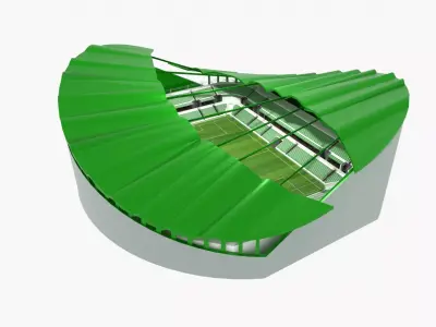 Soccer Stadium Low-poly 3D model 50