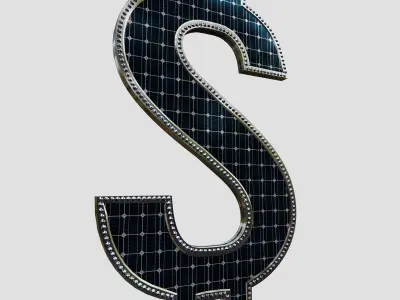 Solar Panel DOLAR Sign 3D model