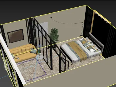 Cozy Bedroom interior scene 3D model