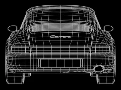 Porsche 911 964 Low-poly 3D model