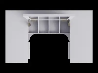 Wall Mount White Ledge With Vanity Mirror 3D model