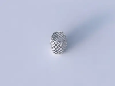 Vase arc hexagon with diagonal grid lattice 3D print model