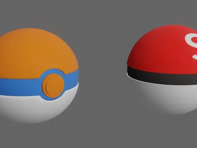 Pokemon Pokeballs Pack 2 Low-poly 3D model