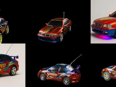 Controled Car bundle 13 pack 100 glb 3D model