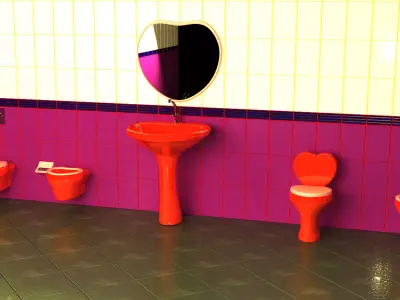 Bathroom heart full set 3D Model Collection