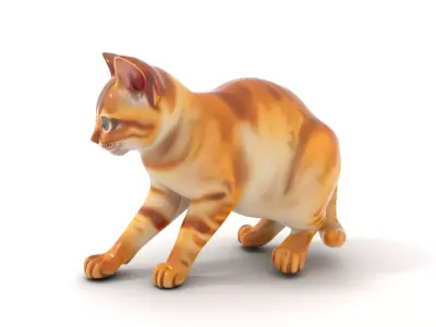 Orange Tabby Kitten model pack Low-poly 3D model