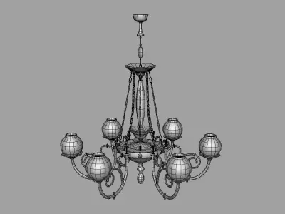 Ornamental Chandelier Low-poly 3D model