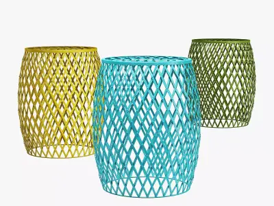 Safavieh steve matte strips accent stool 3D model