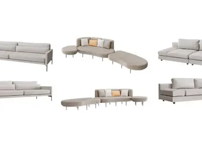 modern sofa combo Low-poly 3D model