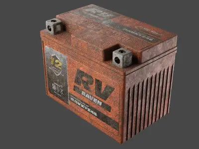 Motorcycle Battery Dirt Low-poly 3D model