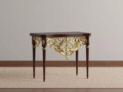 Ornate Wooden Console Table 3D model