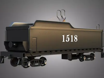 Coal Wagon - ICRR 1518 Steam Locomotive 3D model