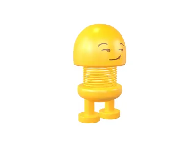 Car Spring Expression Toys Smirking Face v1 001 Low-poly 3D model