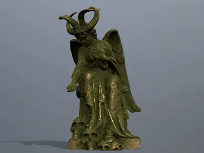 woman Statue Low-poly 3D model 3