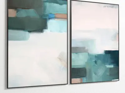 Plaster Two Photo Frame 98 Low-poly 3D model