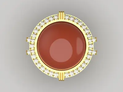 Coral and Diamond Ring Model jr00160 3D print model