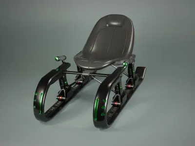 Modern Sport Kicksled Low-poly 3D model