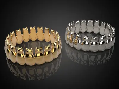 Cute cats jewelry ring R6 3D print model