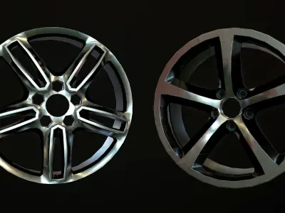 Game-Ready Tires and Rims Low-poly 3D model