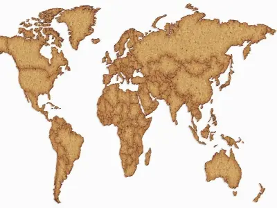 World map 3D model