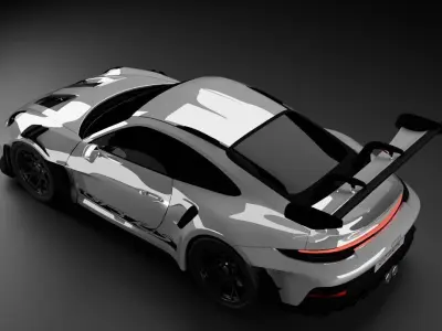 porsche 911 GT3 RS 3D model by 3Daniele - Rigged