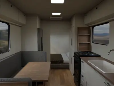Motorhome Trailer RV Low-poly 3D model