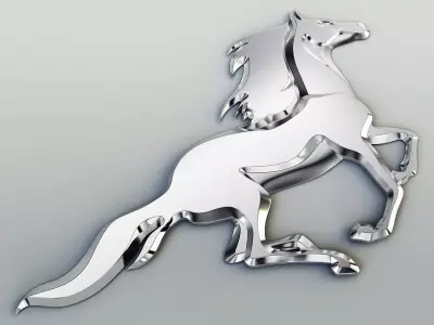 Chrome horse v 1 3D model
