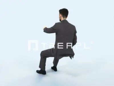 Posture 20D Driver Driving Sitting Elegant Man Low-poly 3D model