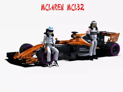 McLaren MCL32 Low-poly 3D model