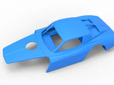 Shell of Vintage Asphalt Modified stock car V2 Scale 1 to 25 3D print model