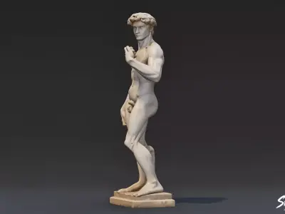 David Statue Low-poly 3D model