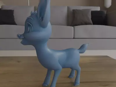 Adorable 3D Cartoon Deer Model for Home Decor 3D print model