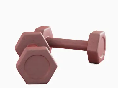 Small Rubber Dumbbell 03 3D model