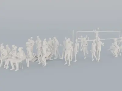 02 BEACH SPORT CASU1 SITTELE SITTING PEOPLE SCANS MAN WOMAN 3D print model