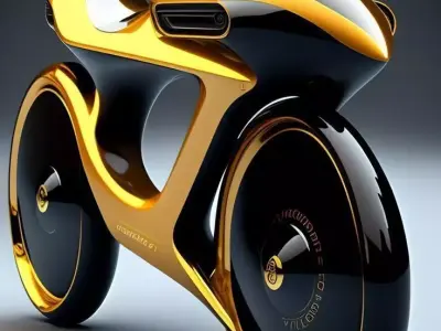 Futuristic Motorcycle Sleek Cyberpunk Concept Bike 3D Low-poly 3D model