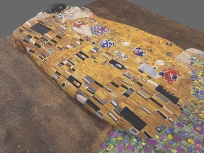 THE KISS by GUSTAV KLIMT bas relief for 3d printing 3D print model