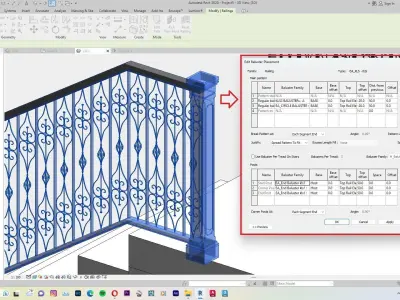 Classic Railing Revit Family type 005 3D model
