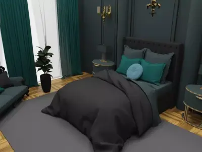 Baroque-style room Low-poly 3D model