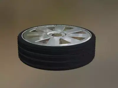 Concept car wheel for 3d printing or unity Low-poly 3D model