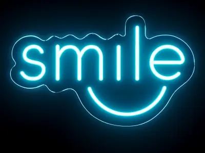 Smile Neon Sign 3D model