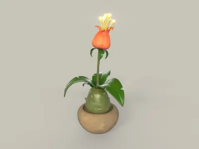 Stylized Fantasy Plant Low-poly 3D model