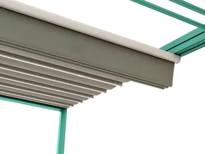 Motorized Pergola 3 copper patina 3D model