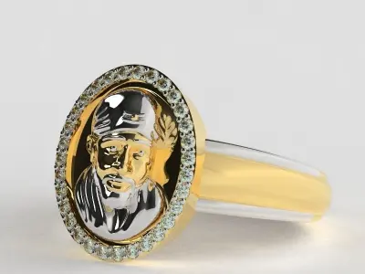 Sai Baba Ring 3D print model