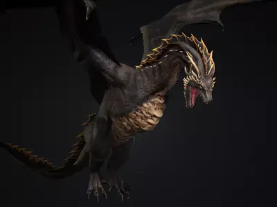 Dragon 2 UE4 and Unity Low-poly 3D model