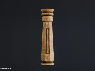 Ancient Temple Pillar - Stone Architectural Column 3D model