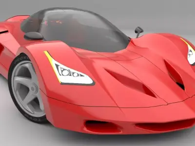 Supercar Prototype P02 Low-poly 3D model